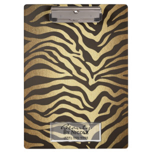 Porte-bloc Peaux d'animaux à Imprimé Zèbre Cuir Moderne Glamo