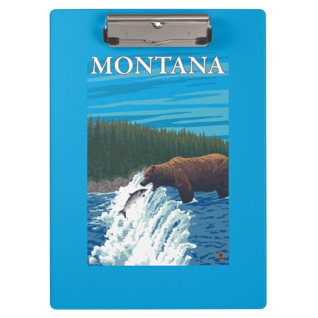 Porte-bloc Pêche d'ours en rivière - Montana (Devant)