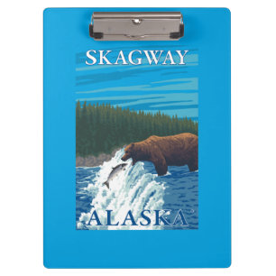 Porte-bloc Pêche d'ours en rivière - Skagway, Alaska