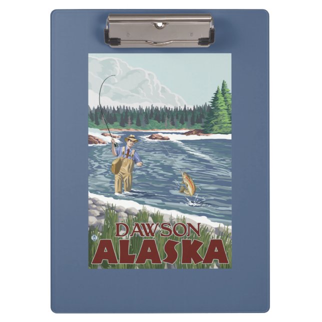 Porte-bloc Pêcheur de mouche - Dawson, Alaska (Devant)