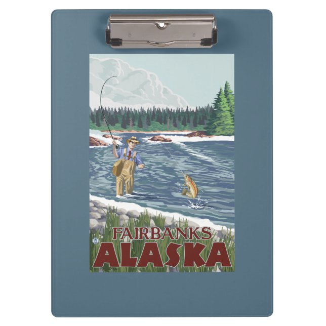 Porte-bloc Pêcheur de mouche - Fairbanks, Alaska (Devant)