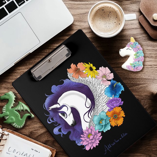 Porte-bloc Pegasus Noir Floral (Créateur téléchargé)