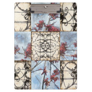 Porte-bloc Peinture abstraite lambrissée de Scrollwork