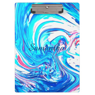 Porte-bloc Peinture Acrylique Bleue Abstrait Splter Swirl