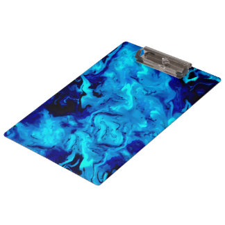 Porte-bloc Peinture acrylique de marbre dans le bleu