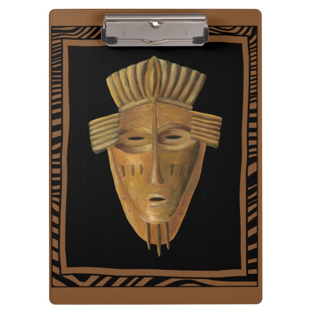 Porte-bloc Peinture africaine de masque par Chariklia Zarris (Devant)