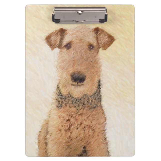 Porte-bloc Peinture Airedale Terrier - Cute Original Art (Devant)