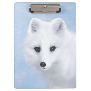 Porte-bloc Peinture Arctic Fox - Art original de la faune