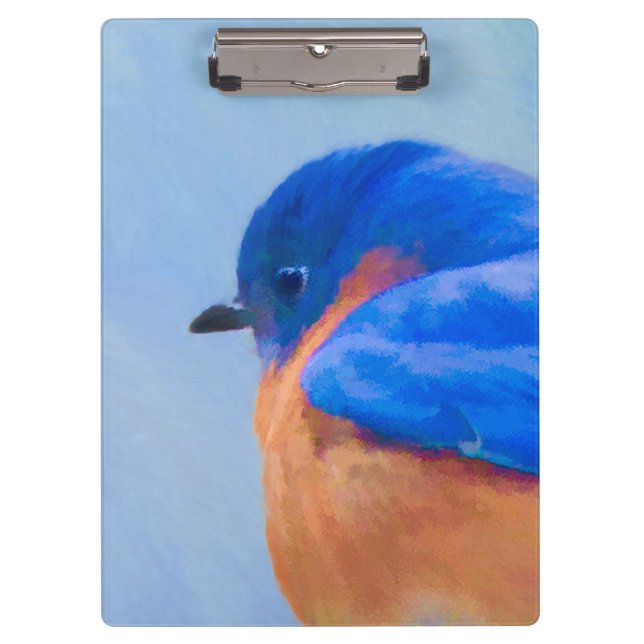 Porte-bloc Peinture Bluebird - Art original pour oiseaux (Devant)