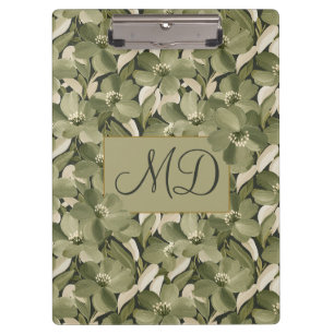Porte-bloc Peinture botanique motif floral olive vert sauge