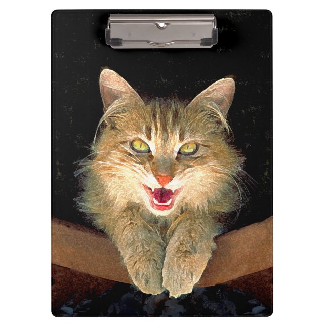Porte-bloc Peinture de chat Mad - Cute Original Cat Art (Devant)
