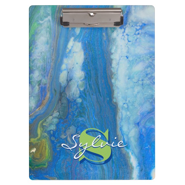 Porte-bloc Peinture de fluides en cascade (Devant)