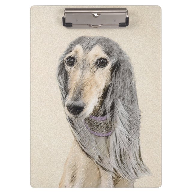 Porte-bloc Peinture de Saluki (Faune) - Cute Original Chien A (Devant)