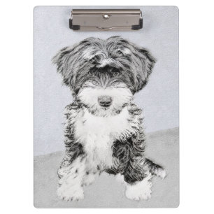 Porte-bloc Peinture de Terrier Tibétain - Art Original de Chi