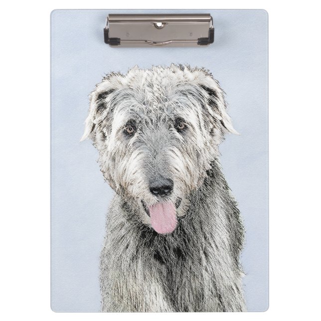 Porte-bloc Peinture de Wolfhound irlandais - Joli art origina (Devant)