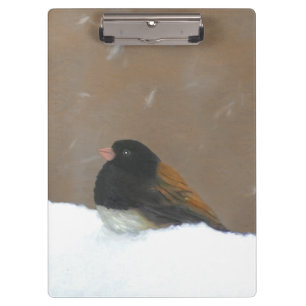Porte-bloc Peinture Junco foncée - Art original pour oiseaux
