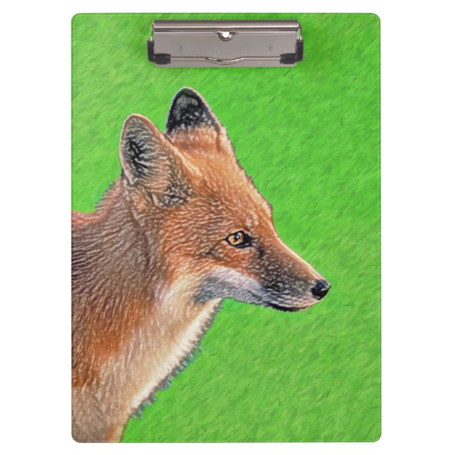 Porte-bloc Peinture Red Fox - Art original de la faune (Devant)