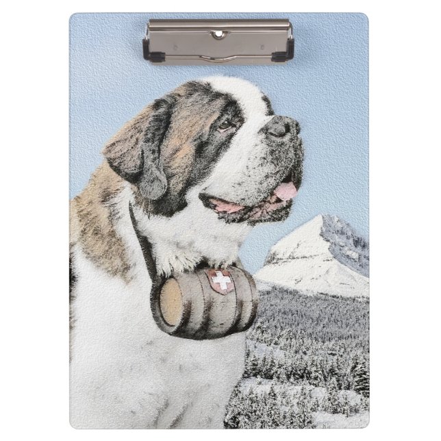 Porte-bloc Peinture Saint Bernard - Cute Original Chien Art (Devant)
