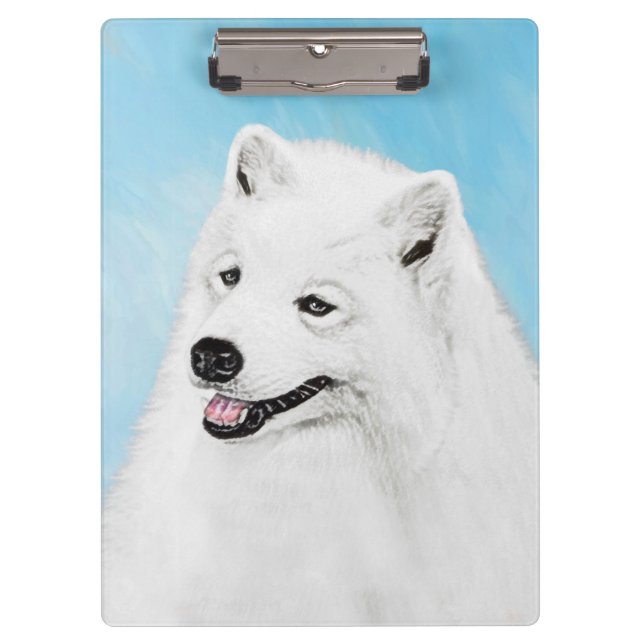 Porte-bloc Peinture Samoyed - Cute Original Chien Art (Devant)