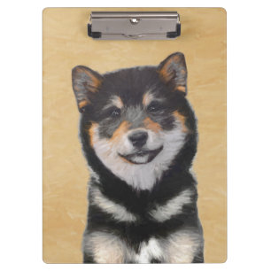 Porte-bloc Peinture Shiba Inu (Noir et Tan) - Art Chien