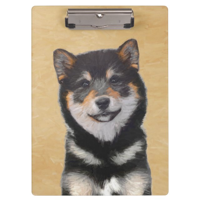 Porte-bloc Peinture Shiba Inu (Noir et Tan) - Art Chien (Devant)