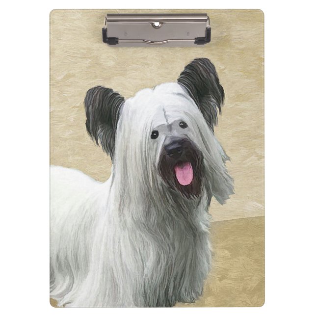 Porte-bloc Peinture Skye Terrier - Cute Original Chien Art (Devant)