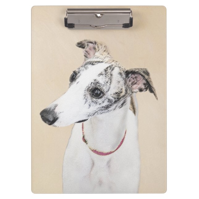 Porte-bloc Peinture Whippet - Jolie art original chien (Devant)