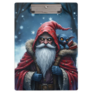 Porte-bloc Père Noël Frostbite et son elfe de malice.