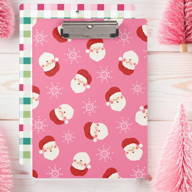 Porte-bloc Père Noël rose (Pink Santa Clipboard )