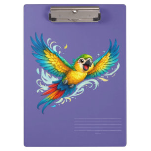 Porte-bloc Perroquet Coloré Heureux en Vol Design d'Oiseau Ka