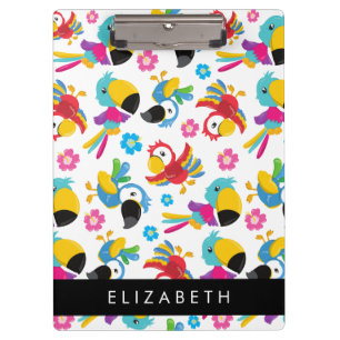 Porte-bloc Perroquets colorés, perroquets tropicaux, Votre No