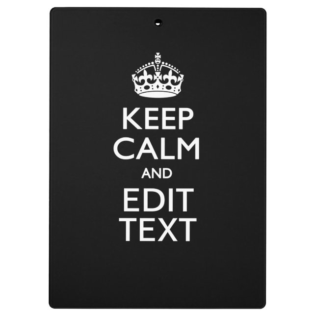 Porte-bloc Personalisé KEEP CALM Votre texte en noir (Dos)