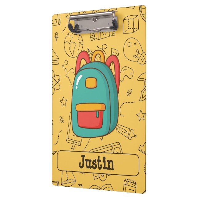 Porte-bloc Personalized Back to School Backpack & Doodles (Gauche)