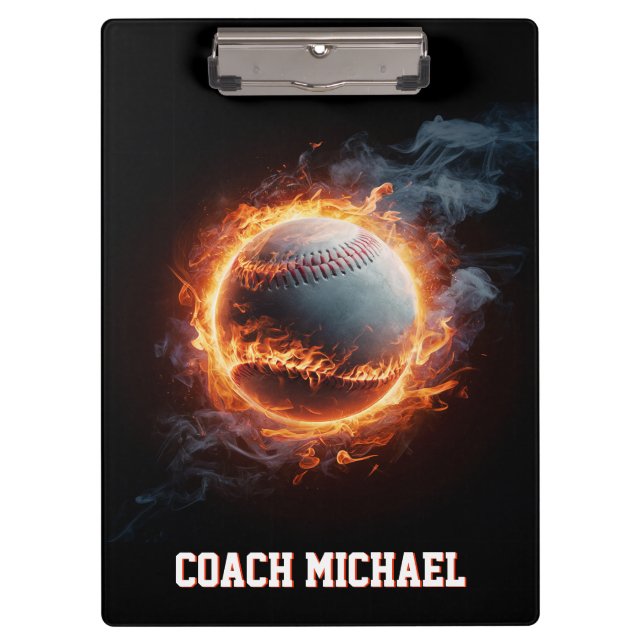 Porte-bloc Personalized  Baseball Ball on Fire (Devant)