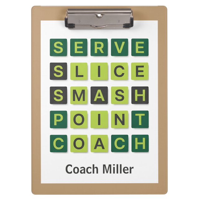 Porte-bloc Personalized Name Tennis Coach Wordle Style (Devant)
