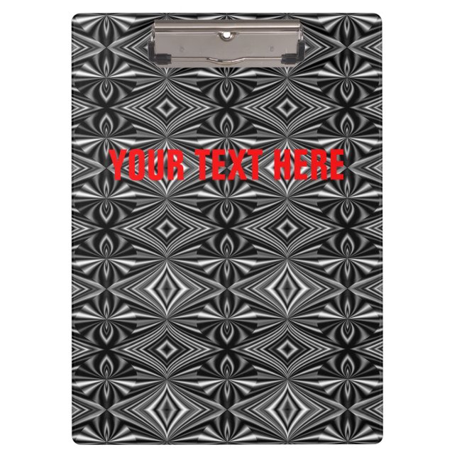 Porte-bloc Personnalisable Motif noir blanc d'argent (Devant)