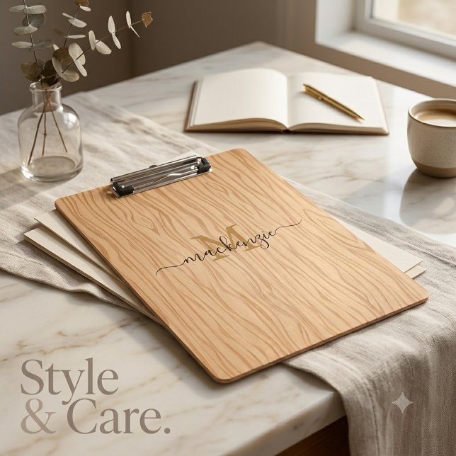 Porte-bloc personnalisé avec nom et initiale (Personalized Clipboard with Name and Initial)
