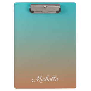 Porte-bloc Personnalisé brun et bleu ombre