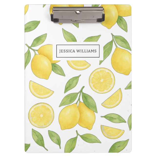 Porte-bloc Personnalisé Cute Chic Aquarelle Citron Motif (Devant)