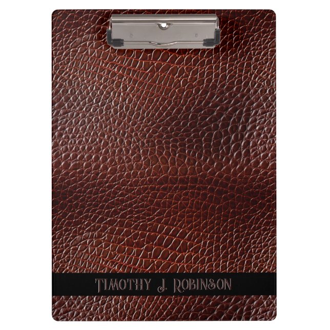 Porte-bloc Personnalisé Faux Cuir Brown Embossé (Devant)