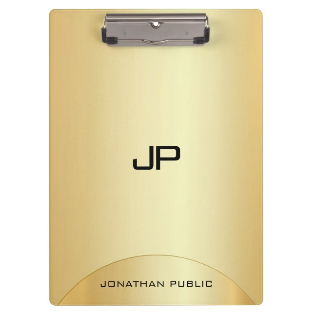 Porte-bloc Personnalisé Faux Gold Elegant Monogramme Modèle m (Devant)