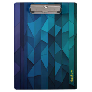 Porte-bloc Personnalisé Géométrique Bleu et Motif Turquoise