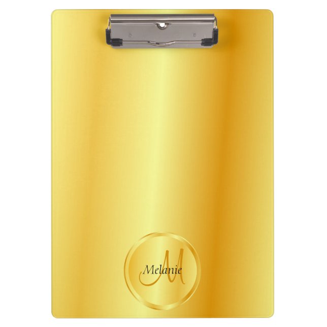 Porte-bloc Personnalisé Monogramme Modèle Faux Or Élégant (Devant)