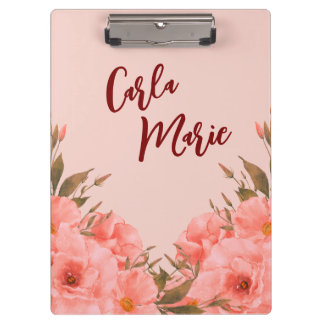 Porte-bloc personnalisé | Motif floral rose