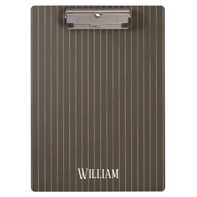Porte-bloc Personnalised brown retro pinstripes (Devant)