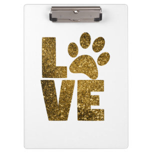 Porte-bloc Personnaliser Golden Parties scintillant Love Text