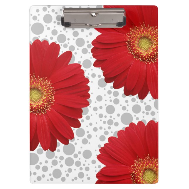 Porte-bloc Personnaliser Polka Dot Red Daisy, changer dot co (Devant)