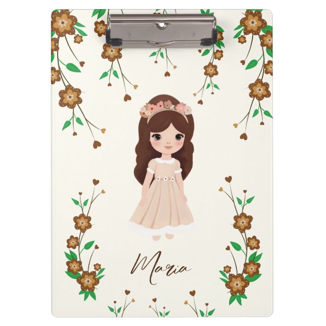 Porte-bloc Petite fille aux fleurs (Devant)