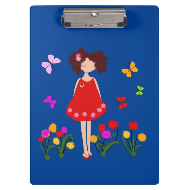 Porte-bloc Petite fille dans le jardin (Devant)