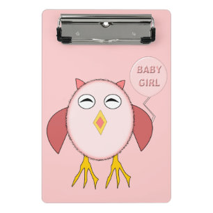 Porte-bloc Petite fille rose Chouette Mini Porte - bloc